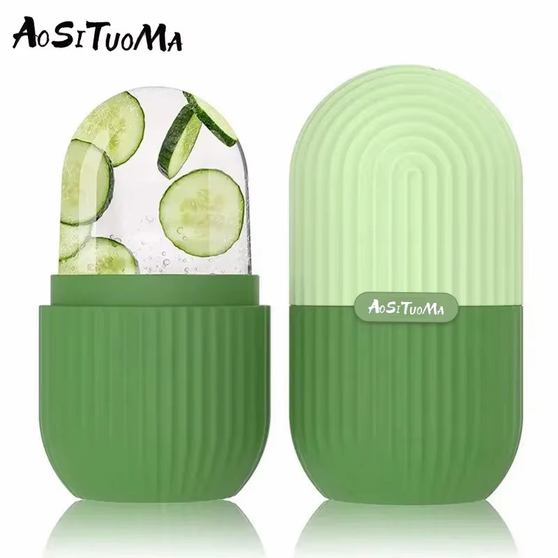 Revitalize Your Skin with the Silicone Ice Face Roller - Contour, Shrink Pores, and Banish Dark Circles!