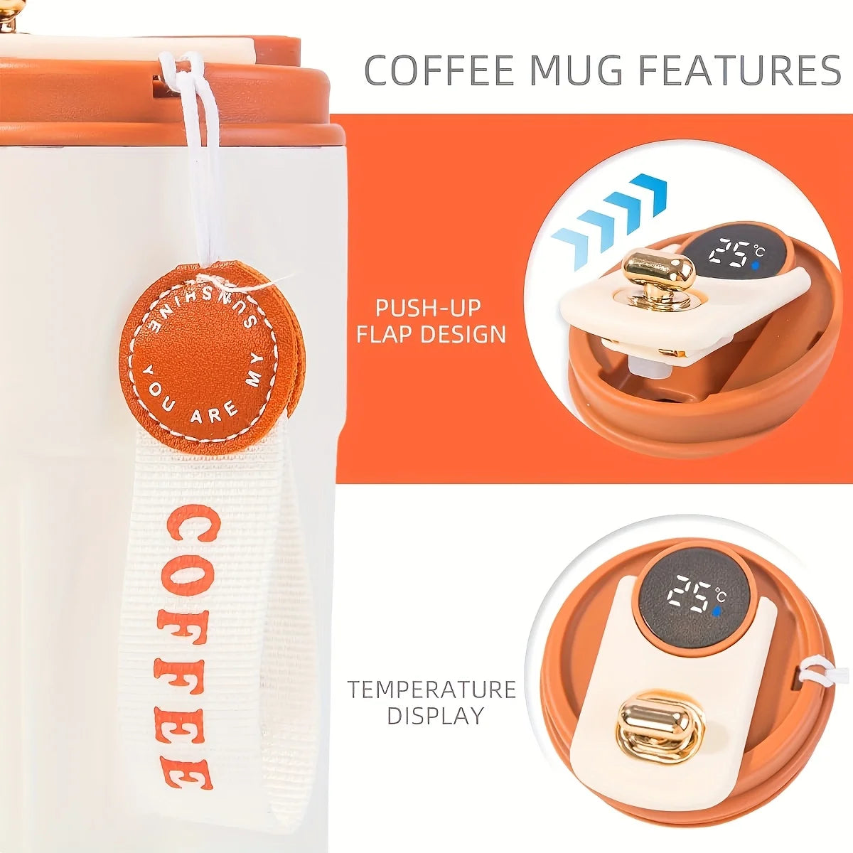 Stay Hydrated in Style: 450ML Stainless Steel Thermo Water Bottle with LED Temperature Display - Perfect for Travel, Coffee, and More!
