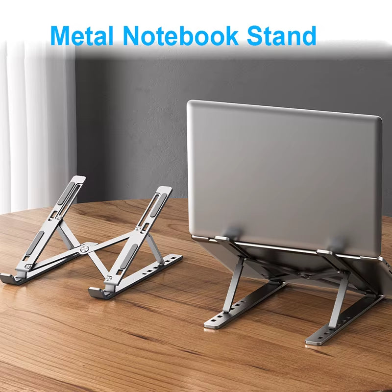 Elevate Your Workspace with the Adjustable Aluminum Alloy Laptop Holder Stand - Foldable, Portable, and Non-Slip for Ultimate Comfort