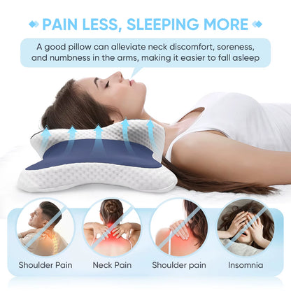 Transform Your Sleep with Our Ergonomic Memory Foam Cervical Pillow – Perfect Neck Pain Relief for Side, Back, and Stomach Sleepers!