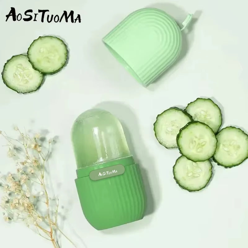 Revitalize Your Skin with the Silicone Ice Face Roller - Contour, Shrink Pores, and Banish Dark Circles!