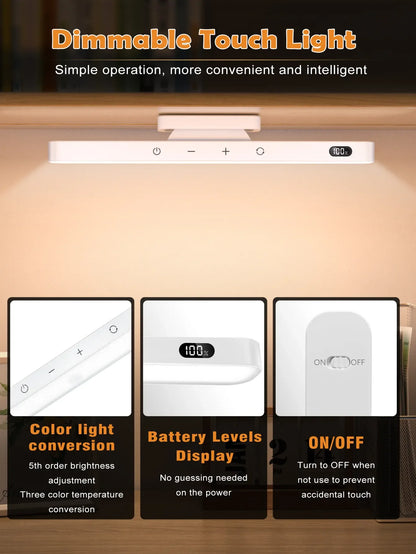 Illuminate Your Space with the LED Touch Table Lamp - Rechargeable, Magnetic, and Stylish for Any Room
