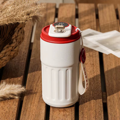 Stay Hydrated in Style: 450ML Stainless Steel Thermo Water Bottle with LED Temperature Display - Perfect for Travel, Coffee, and More!