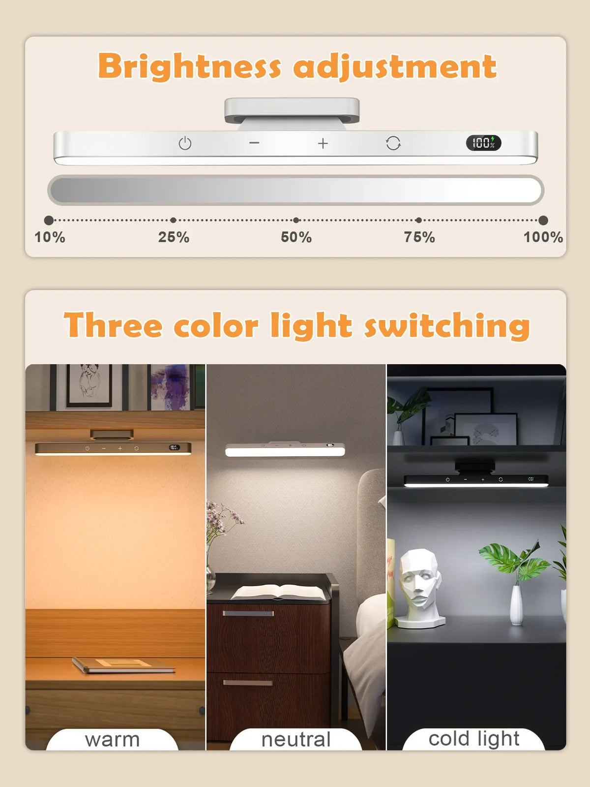 Illuminate Your Space with the LED Touch Table Lamp - Rechargeable, Magnetic, and Stylish for Any Room