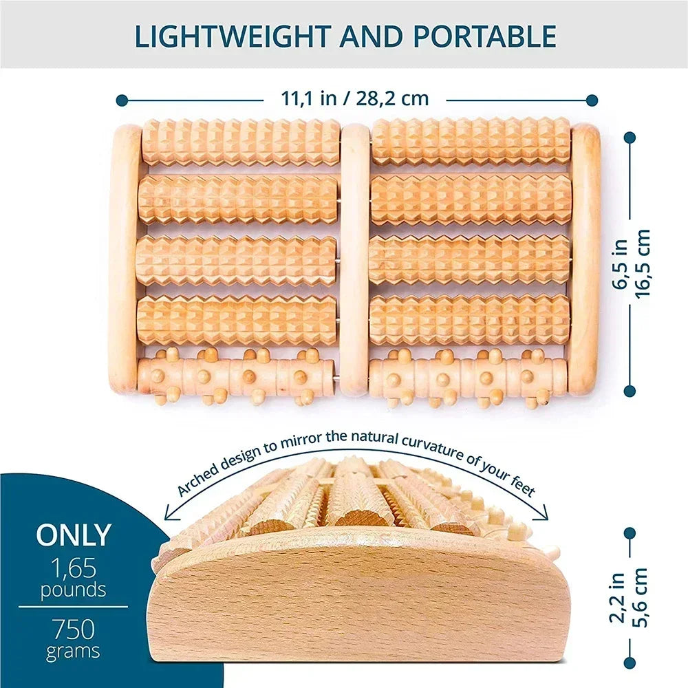 Revitalize Your Feet with the Wooden Foot Roller Massager - Ultimate Relief for Plantar Fasciitis and Enhanced Circulation