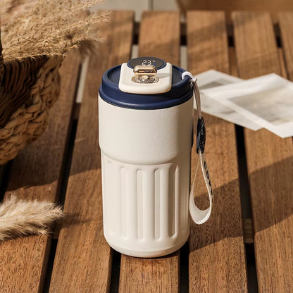 Stay Hydrated in Style: 450ML Stainless Steel Thermo Water Bottle with LED Temperature Display - Perfect for Travel, Coffee, and More!