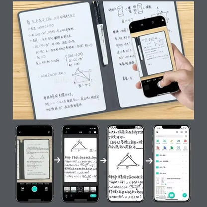 Stylish A5 Reusable Whiteboard Notebook Set - Complete with Pen, Erasing Cloth & Weekly Planner for Effortless Organization