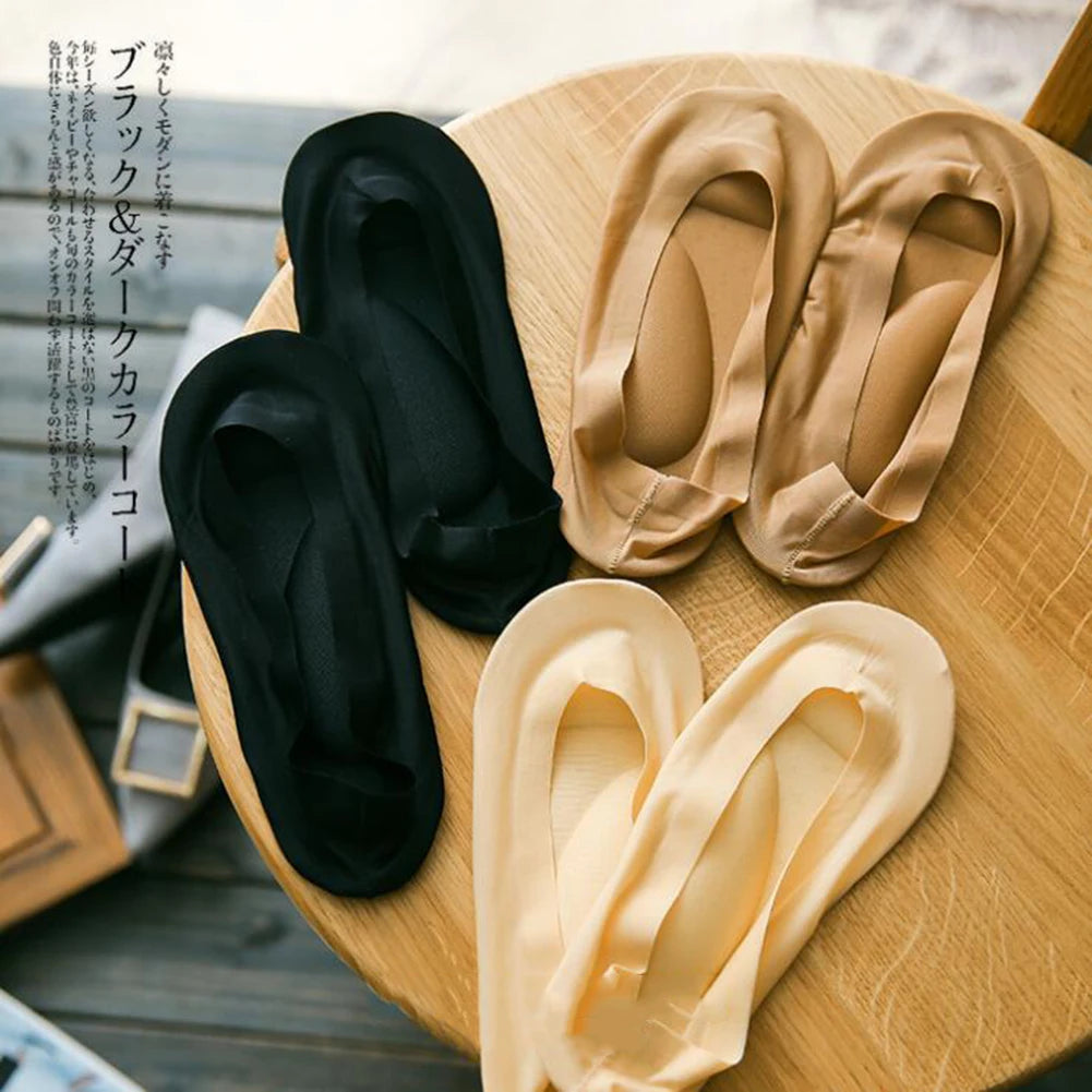 Experience Ultimate Comfort with 3D Arch Massage Women's Summer Socks - Soft Ice Silk Sock Slippers with Anti-Slip Technology