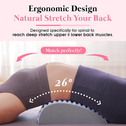 Ultimate Lower Back Pain Relief Stretcher - Ergonomic Support Pillow for Herniated Discs and Posture Correction
