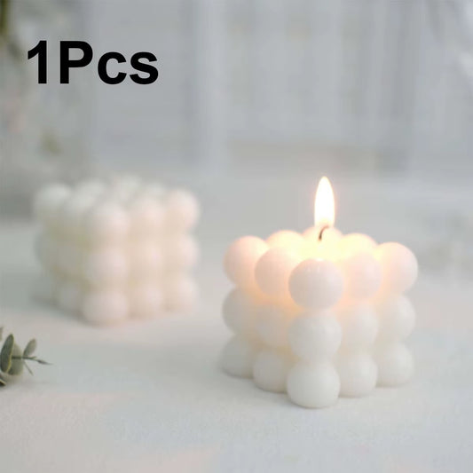 Delightful Vanilla Scented Cube Ball Candle - Charming Soy Wax Decor for Home and Parties