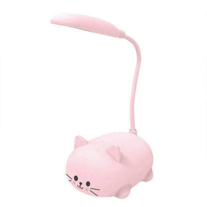 Charming Cartoon Cat LED Desk Lamp - Rechargeable, Adjustable, and Perfect for Kids' Rooms and Study Spaces