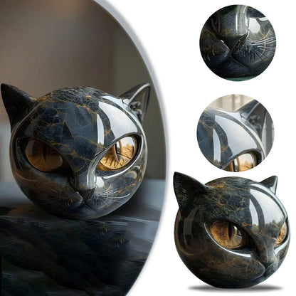 Charming Black Cat Resin Figurine - Perfect Keepsake Gift for Cat Lovers and Office Decor