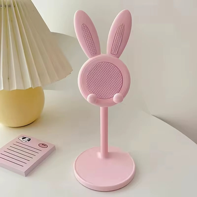 Adorable Adjustable Cute Rabbit Phone Stand - Perfect for iPhone, Samsung, Xiaomi, iPad & More - Ideal for Home & Office Use