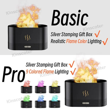 Transform Your Space with the KINSCOTER Ultrasonic Aroma Diffuser - Cool Mist Maker and LED Essential Oil Flame Lamp
