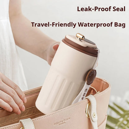 Stay Hydrated in Style: 450ML Stainless Steel Thermo Water Bottle with LED Temperature Display - Perfect for Travel, Coffee, and More!