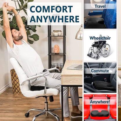 Experience Ultimate Comfort with Our Gel Enhanced Orthopedic Seat Cushion - Perfect for Office, Car, and Travel!