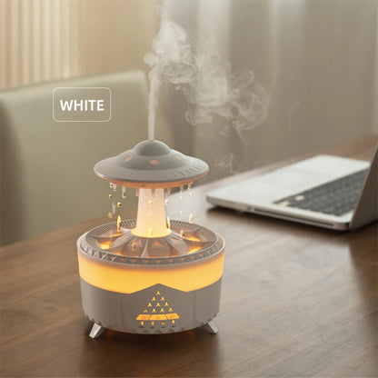 Transform Your Space with the UFO Raindrop Aroma Diffuser - Essential Oil Diffuser with Remote Control and 7 Colorful Lights for a Relaxing Home Atmosphere