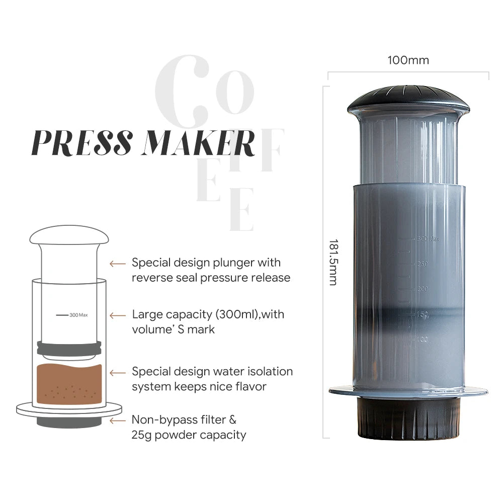 Experience Barista-Quality Coffee Anywhere with the Portable Espresso Maker French Press - Complete with Filters and Accessories