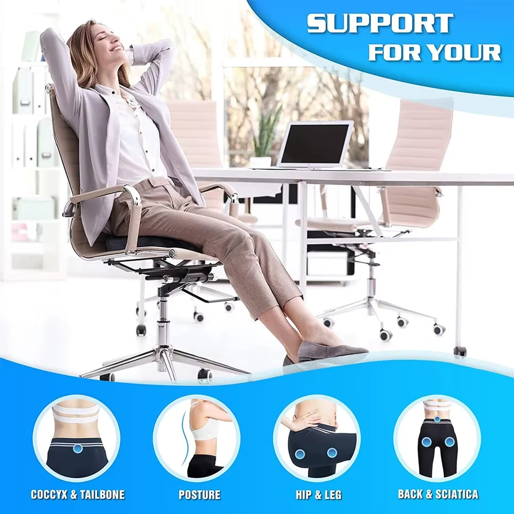 Experience Ultimate Comfort with Our Gel Enhanced Orthopedic Seat Cushion - Perfect for Office, Car, and Travel!