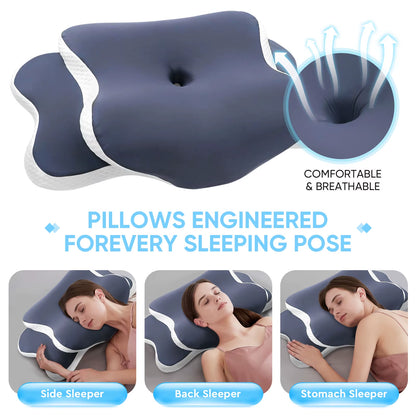 Transform Your Sleep with Our Ergonomic Memory Foam Cervical Pillow – Perfect Neck Pain Relief for Side, Back, and Stomach Sleepers!