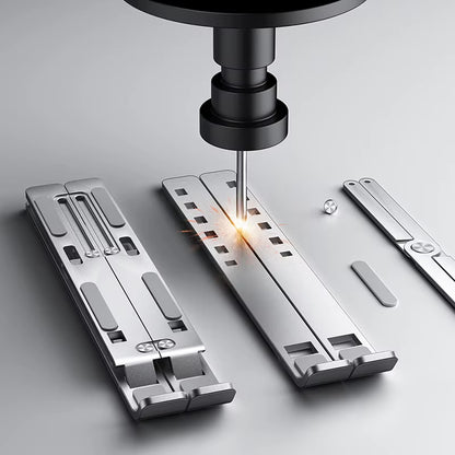 Elevate Your Workspace with the Adjustable Aluminum Alloy Laptop Holder Stand - Foldable, Portable, and Non-Slip for Ultimate Comfort