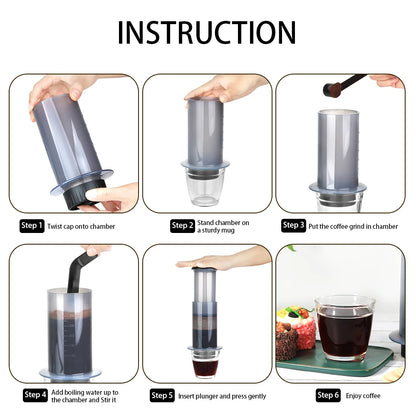 Experience Barista-Quality Coffee Anywhere with the Portable Espresso Maker French Press - Complete with Filters and Accessories