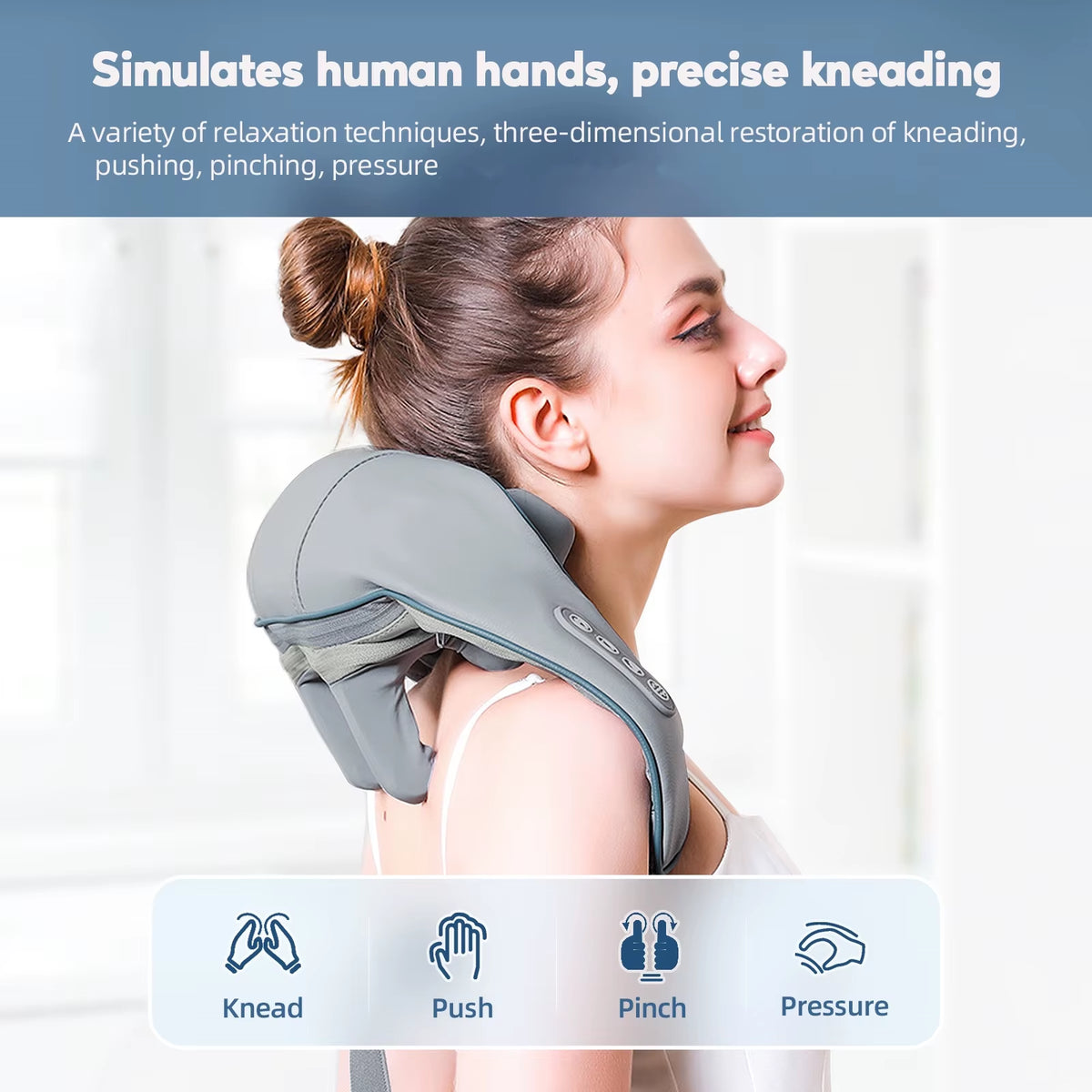 Experience Ultimate Relaxation with the Wireless Neck and Back Massager - Perfect for Neck and Shoulder Relief