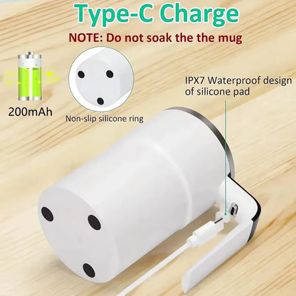 Revolutionary 380ML Electric Self-Mixing Coffee Mug with USB Charging and Waterproof Design - Perfect for Effortless Beverages Anywhere!