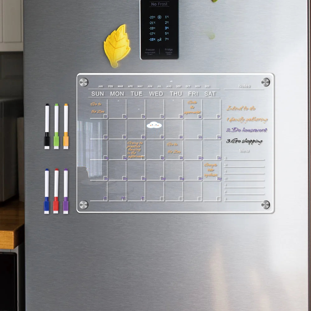 Transform Your Fridge with Our Reusable Dry Erase Calendar Magnet - Perfect for Weekly Planning and Message Boards!