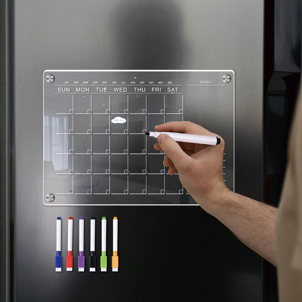 Transform Your Fridge with Our Reusable Dry Erase Calendar Magnet - Perfect for Weekly Planning and Message Boards!