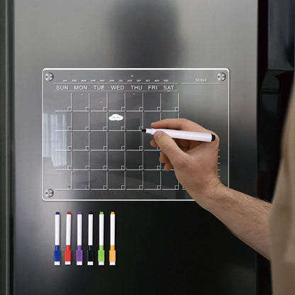 Transform Your Fridge with Our Reusable Dry Erase Calendar Magnet - Perfect for Weekly Planning and Message Boards!