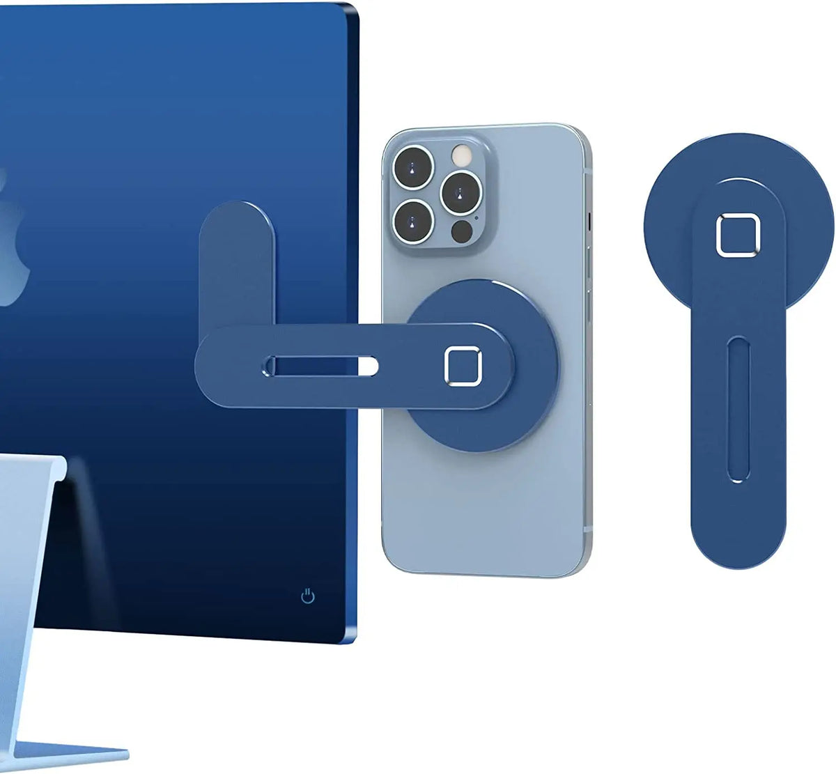 Revolutionize Your Workspace with the Slim & Foldable Magnetic Laptop Phone Holder for iPhone 14/13/12 and All Smartphones