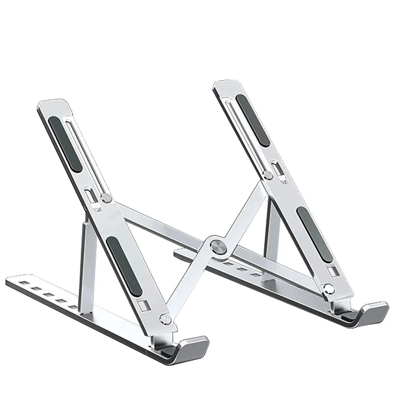 Elevate Your Workspace with the Adjustable Aluminum Alloy Laptop Holder Stand - Foldable, Portable, and Non-Slip for Ultimate Comfort