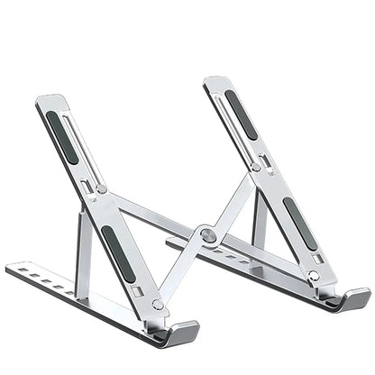 Elevate Your Workspace with the Adjustable Aluminum Alloy Laptop Holder Stand - Foldable, Portable, and Non-Slip for Ultimate Comfort