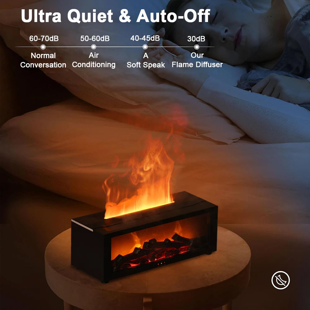 Transform Your Space with the Aroma Humidifier Flame Essential Oil Diffuser - Enjoy Soothing Aromatherapy and Vibrant RGB Lighting with Remote Control