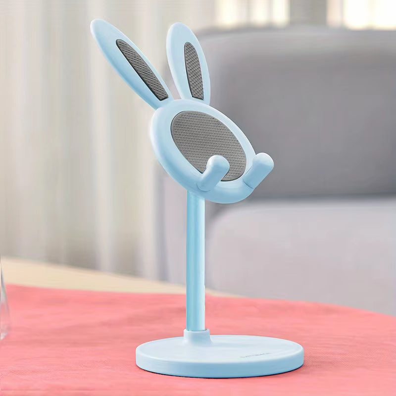 Adorable Adjustable Cute Rabbit Phone Stand - Perfect for iPhone, Samsung, Xiaomi, iPad & More - Ideal for Home & Office Use