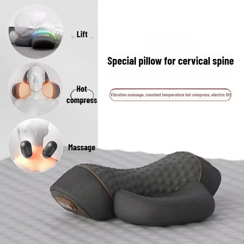 Revitalize Your Relaxation: Electric Cervical Pillow with Hot Compress and Vibration for Neck Traction and Spine Support