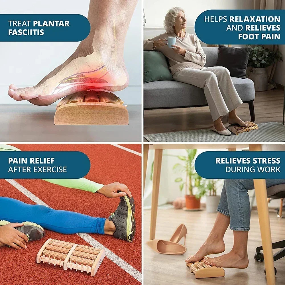 Revitalize Your Feet with the Wooden Foot Roller Massager - Ultimate Relief for Plantar Fasciitis and Enhanced Circulation