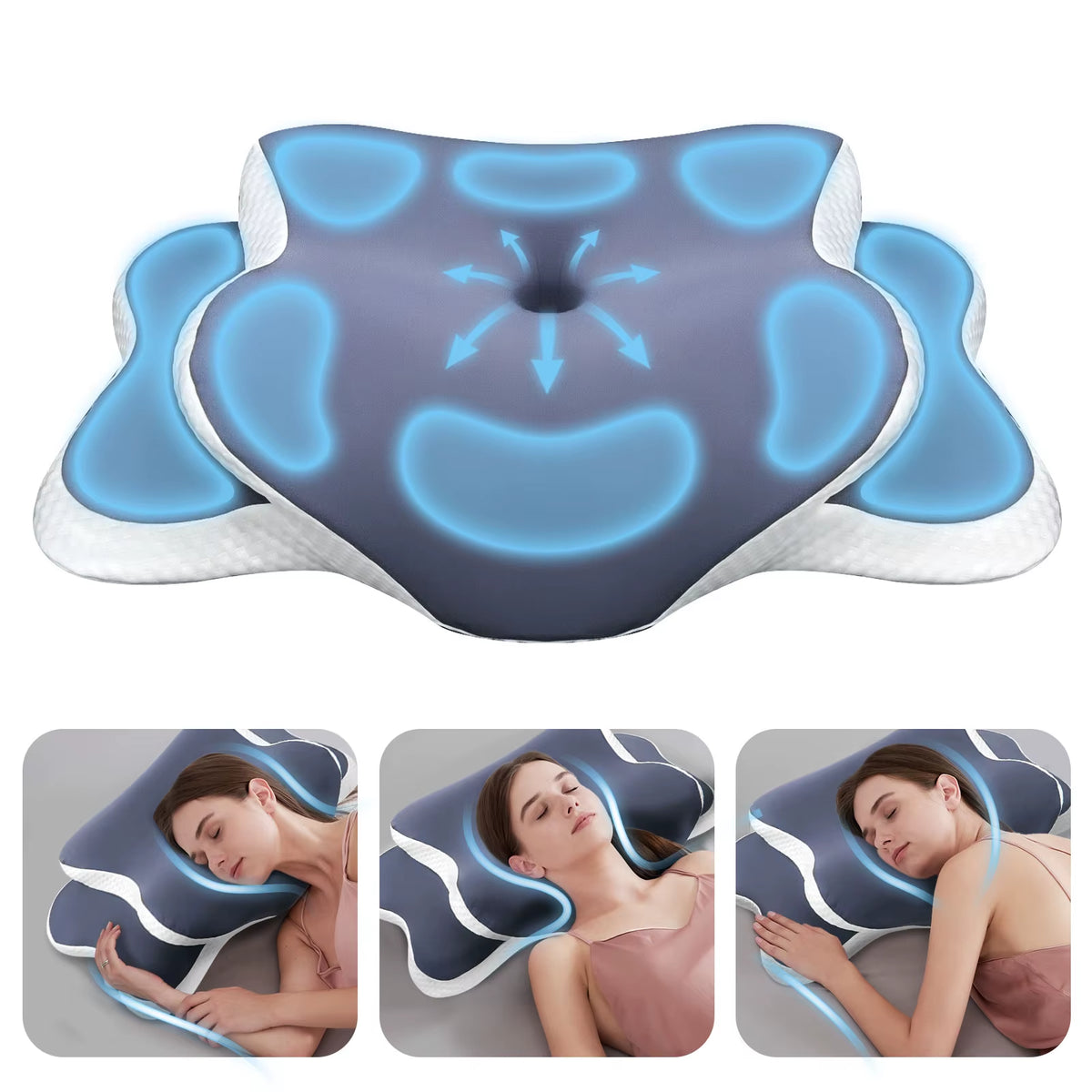Transform Your Sleep with Our Ergonomic Memory Foam Cervical Pillow – Perfect Neck Pain Relief for Side, Back, and Stomach Sleepers!
