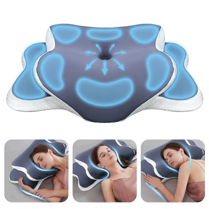 Transform Your Sleep with Our Ergonomic Memory Foam Cervical Pillow – Perfect Neck Pain Relief for Side, Back, and Stomach Sleepers!