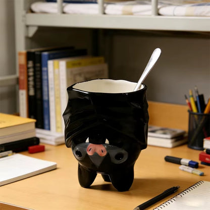 Adorable Handmade 3D Upside Down Bat Mug - Unique Animal Design with Stable Base for Coffee and Tea Lovers