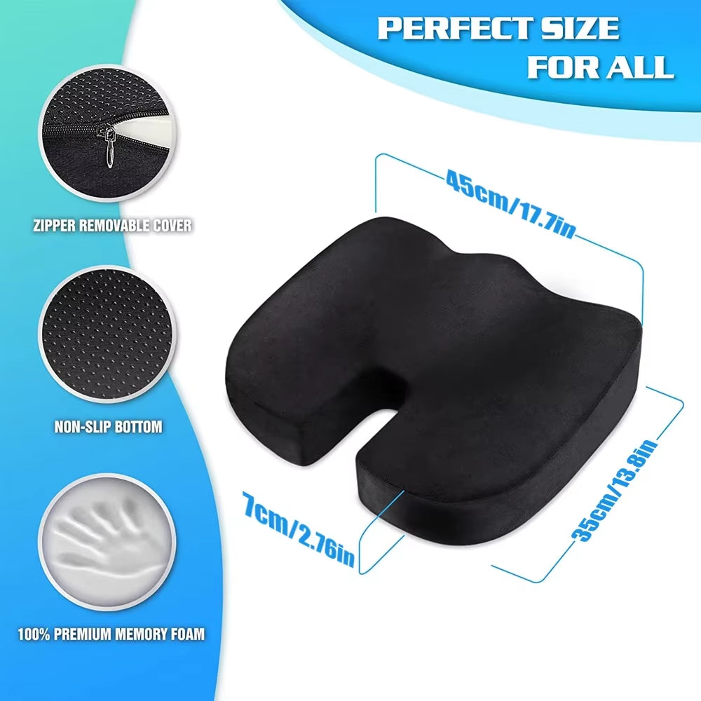 Experience Ultimate Comfort with Our Gel Enhanced Orthopedic Seat Cushion - Perfect for Office, Car, and Travel!
