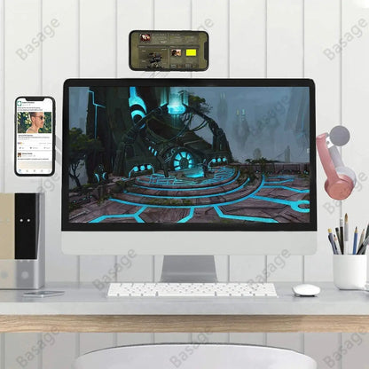 Revolutionize Your Workspace with the Slim & Foldable Magnetic Laptop Phone Holder for iPhone 14/13/12 and All Smartphones