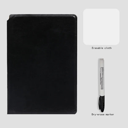 Stylish A5 Reusable Whiteboard Notebook Set - Complete with Pen, Erasing Cloth & Weekly Planner for Effortless Organization