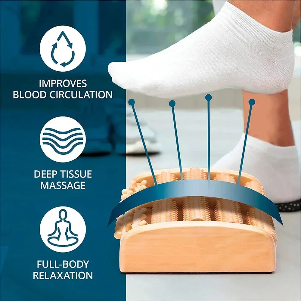 Revitalize Your Feet with the Wooden Foot Roller Massager - Ultimate Relief for Plantar Fasciitis and Enhanced Circulation