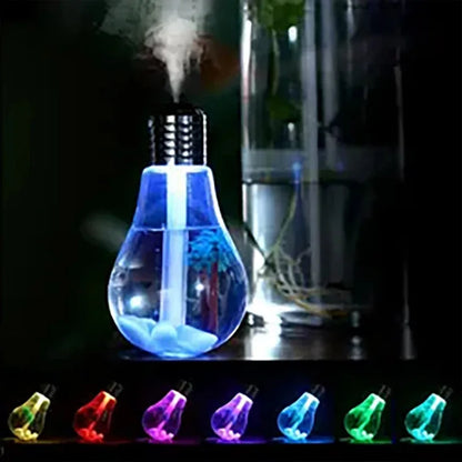Transform Your Space with the Mute Small USB Bulb Humidifier - A Colorful Aromatherapy Machine for Home and Car