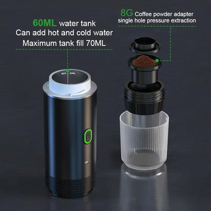 Revolutionize Your Coffee Experience with the Wireless Electric Portable Espresso Machine - Perfect for Home, Car, and Camping!
