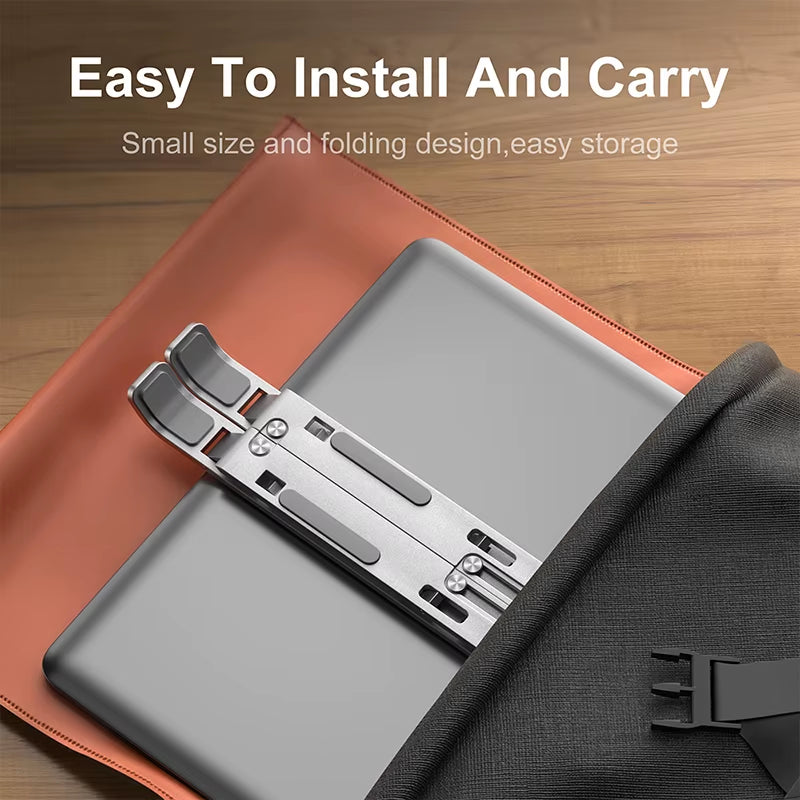 Elevate Your Workspace with the Adjustable Aluminum Alloy Laptop Holder Stand - Foldable, Portable, and Non-Slip for Ultimate Comfort