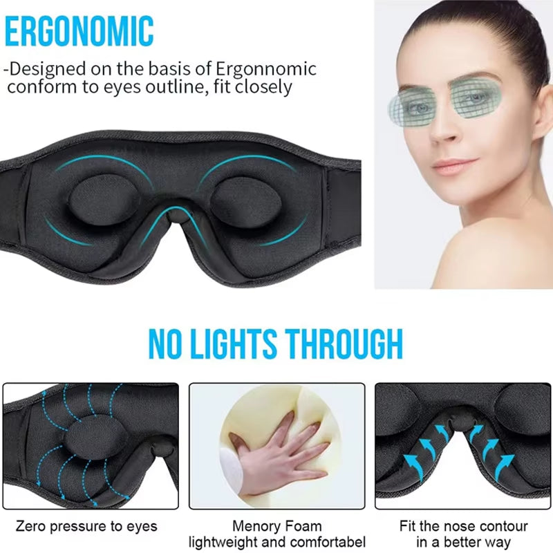 Experience Ultimate Comfort with Our Bluetooth Sleeping Headphones 3D Eye Mask - Wireless, Soft, and Perfect for Travel Naps!