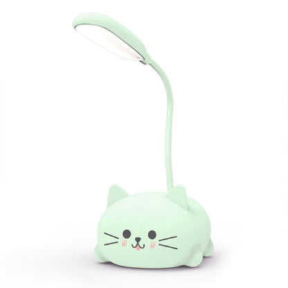 Charming Cartoon Cat LED Desk Lamp - Rechargeable, Adjustable, and Perfect for Kids' Rooms and Study Spaces